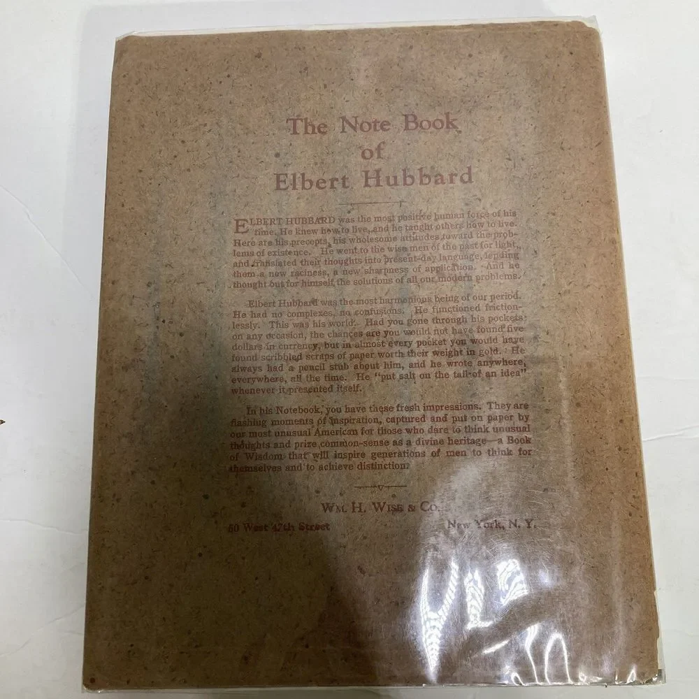 Lot of 2‎ Elbert Hubbard's Scrap Book 1923 and Note Book 1927 PB Quotes Essays